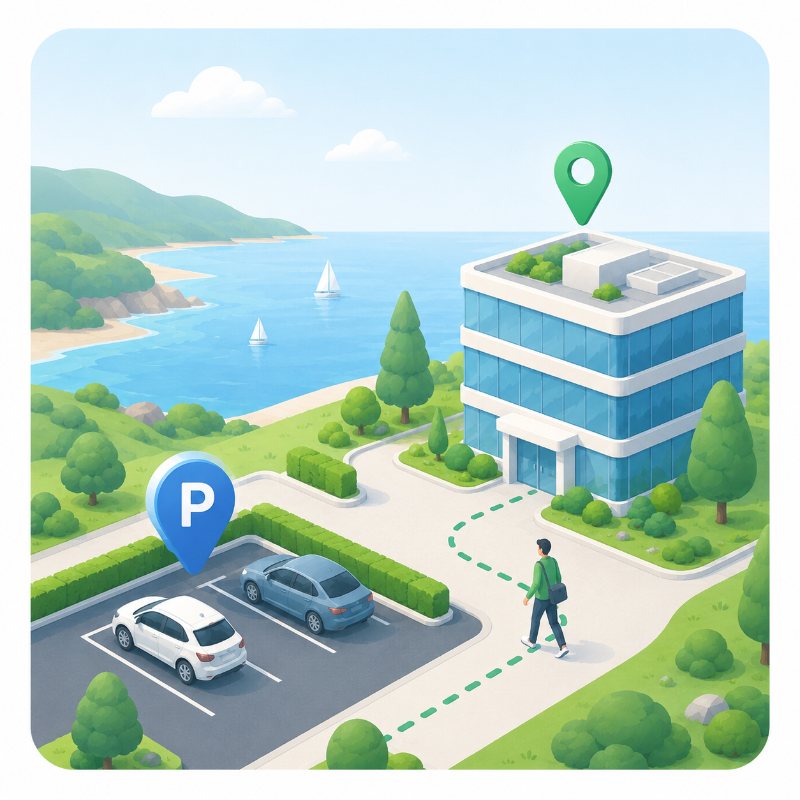 Free private car park beside the Zipline Omiš office